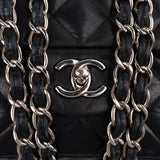 Chanel Quilted Lambskin Palladium Jumbo Single Flap Crossbody Bag