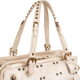 Louis Vuitton Off White Ecru Lambskin Studded Sac Riveting Shoulder Bag