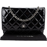 Chanel Quilted Patent Leather Wallet on Chain Crossbody Bag