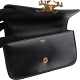 Celine Shiny Calfskin Crystal Claude Triomphe Shoulder Bag