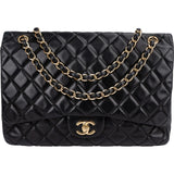 Chanel Quilted Lambskin Maxi Single Flap Crossbody Bag