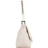 Fendi Zucchino Canvas Chain Baguette Mamma Shoulder Bag