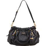 Prada Soft Calf Leather Gaufre Satchel Handbag