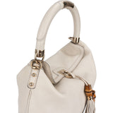 Gucci Leather GG Studded Indy Bamboo Hobo Handbag