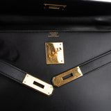 Hermès Noir Boxcalf Leather Kelly 32 Handbag