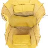 Balenciaga Yellow Leather Paper Bag Side Zip Tote Handbag