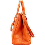 Prada Orange Saffiano Leather Galleria Tote Handbag