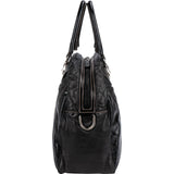 Gucci GG Black Quilted and Grained Patent Bowler Handbag