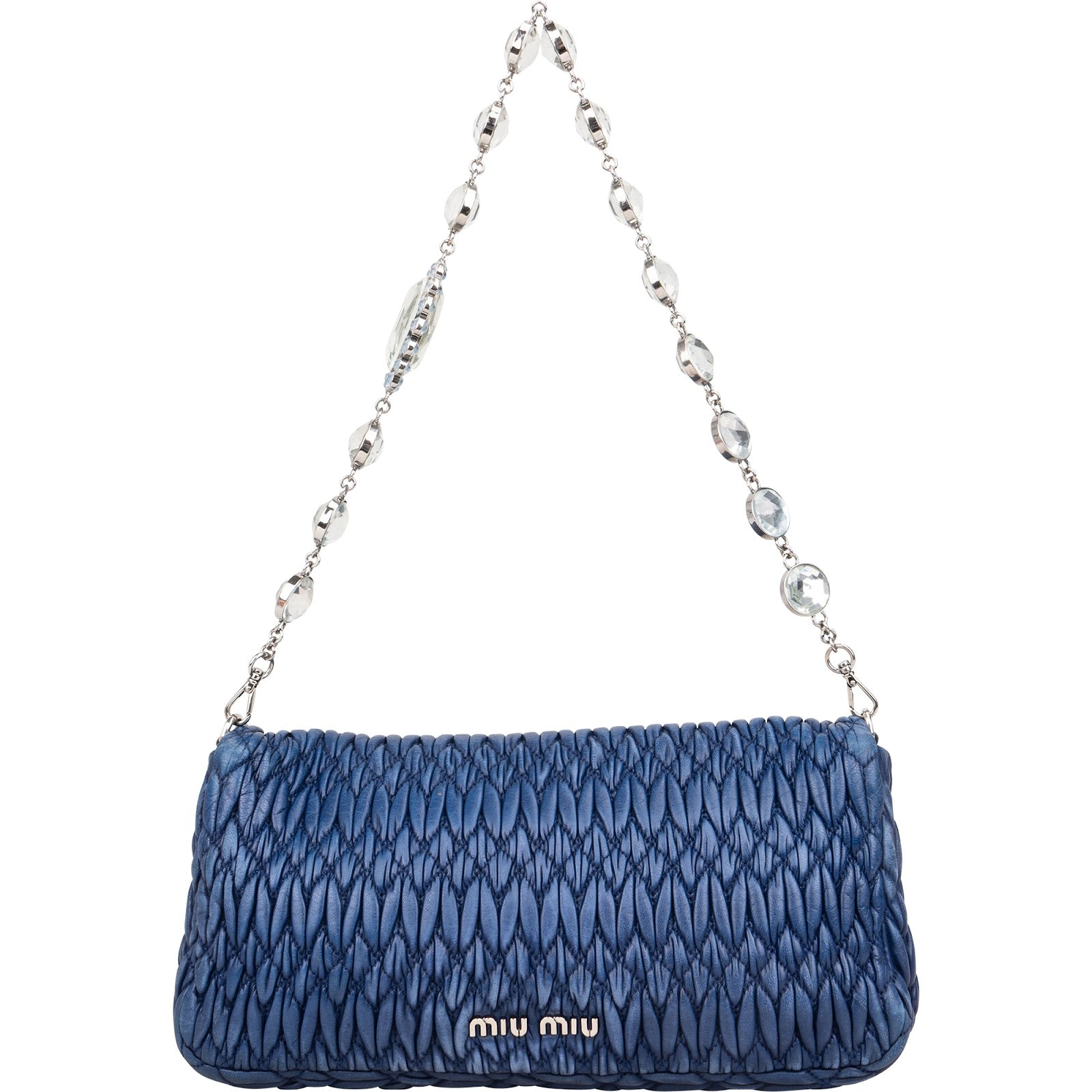 [🔄️B09 / F16] Miu Miu Matelassé Nappa Leather Crystal Bag Handbag - vintageandkickz