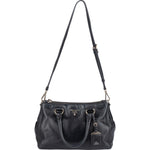 Prada Black Leather Vitello Double Zip Handbag - vintageandkickz