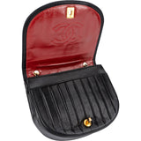 Chanel Chevron Lambskin Half Moon Single Flap Crossbody Bag