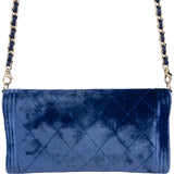Chanel Quilted Velvet Boy Wallet On Chain Crossbody Bag
