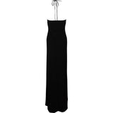 Celine Black Neckholder Maxi Gown Dress (M)