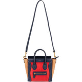 Céline Tricolor Grained and Calfskin Leather Luggage Handbag