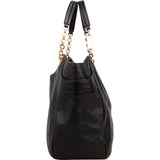 Salvatore Ferragamo Black Leather Gancini Melike Tote Shoulder Bag