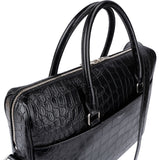 Yves Saint Laurent Croc-Embossed Leather Avec Briefcase Shoulder Handbag