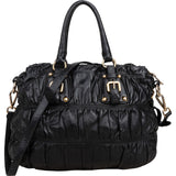 Prada Black Leather Gaufre Satchel Handbag
