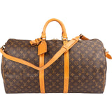 Louis Vuitton Monogram Canvas Keepall 55 Bandoulière Travel Bag
