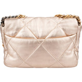 Chanel 19 Quilted Metallic Lambskin Chanel Single Flap Crossbody Bag