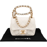 Chanel Quilted Lambskin Top Handle Bracelet Rectangular Single Flap Crossbody Handbag
