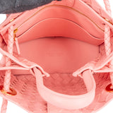 Bottega Veneta Pink Intrecciato Leather Small Andiamo Tote Handbag