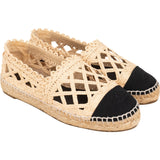 Chanel Raffia Cage CC Espadrilles Shoes (37)