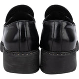 Prada Black Brushed Spazzolato Leather Triangle Mokassins Loafers (37)