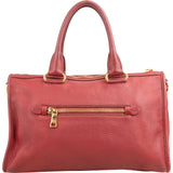 Prada Red Vitello Daino Leather Satchel City Handbag