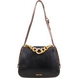 Miu Miu Black Calfskin Chain Handle Shoulder Handbag