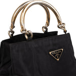 [🔄️B20 / F10] Prada Tessuto Metal Handle Tote Handbag - vintageandkickz