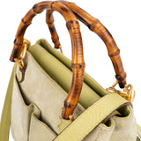 Gucci Suede Bamboo Handle Small Handbag