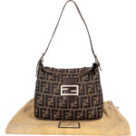 Fendi FF Monogram Baguette Buckle Shoulder Bag - vintageandkickz