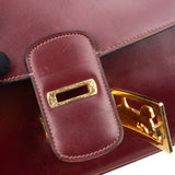 Celine Bordeaux Bocalf Flap Triomphe Shoulder Bag