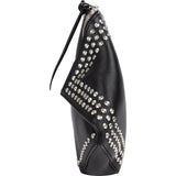Alexander McQueen Black Leather The Peak Studded Clutch Bag