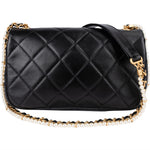 Chanel Quilted Lambskin Pearl Mini Single Flap Crossbody Bag - vintageandkickz