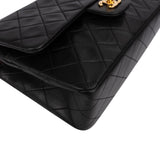 Chanel Quilted Lambskin Medium 24K Gold Double Flap Shoulder Bag