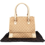 Gucci Monogram GG Canvas Studded Tote Handbag