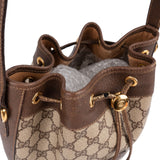 Gucci Monogram GG Supreme Canvas Drawstring Bucket Shoulder Bag