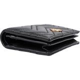 Gucci Black Quilted Leather GG Marmont Flap Wallet