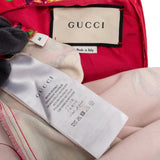 Gucci Pink Floral Print Silk Web Stripe Bow Short Sleeve Dress (M)
