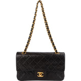Chanel Quilted Lambskin 24K Gold Small Double Flap Shoulder Bag