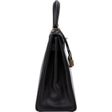 Hermès Noir Box Calf Leather Kelly 32 Handbag