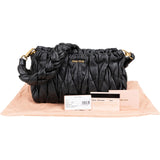 Miu Miu Black Matelasse Nappa Leather Shoulder Bag