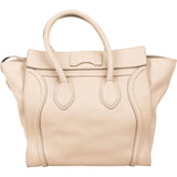 Céline Drummed Calfskin Large Luggage Handbag