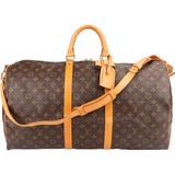 Louis Vuitton Monogram Canvas Keepall 55 Bandoulière Travel Bag