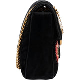 Gucci Monogram Velvet Small GG Marmont 'Loved' Embroidered Shoulder Crossbody Bag