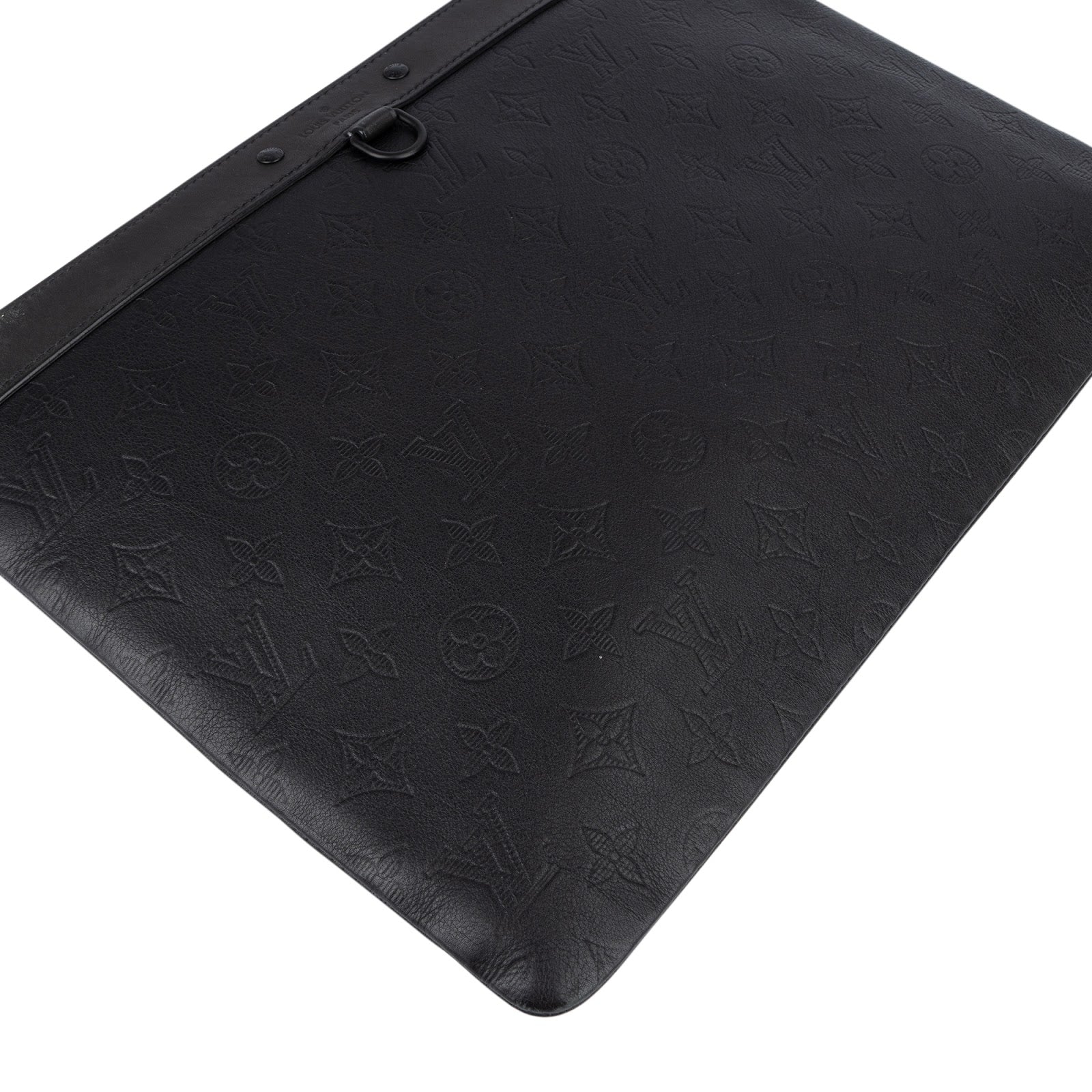 Louis Vuitton Monogram Shadow Leather Pochette Discovery Laptop Clutch - vintageandkickz