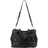 Miu Miu Black Matelassé Nappa Leather Tote Handbag