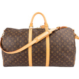 Louis Vuitton Monogram Canvas Keepall 55 Bandoulière Travel Bag