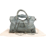 Balenciaga Petrol Leather City Handbag